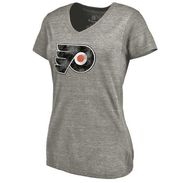 Women's Philadelphia Flyers Distressed Team Logo Tri Blend V Neck T-Shirt Ash FengYun,We sell and wholesale Women's Philadelphia Flyers Distressed Team Logo Tri Blend V Neck T-Shirt Ash FengYun on line form chian!